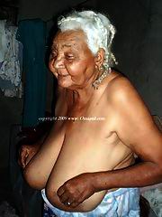 Very old granny with very big boobs